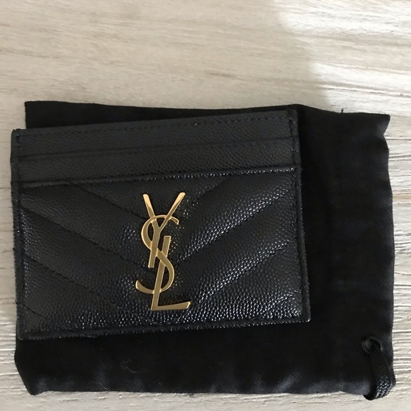 Yves Saint Laurent Handbags - like new authentic YSL card carrier black caviar